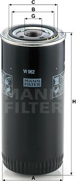 Mann-Filter W 962 - Öljynsuodatin www.parts5.com