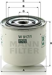 Mann-Filter W 917/1 - Масляный фильтр www.parts5.com