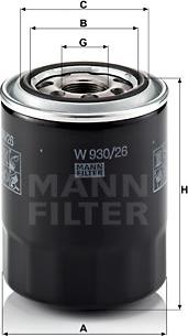 Mann-Filter W 930/26 - Oil Filter www.parts5.com