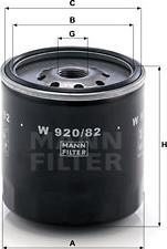 Mann-Filter W 920/82 - Масляный фильтр www.parts5.com