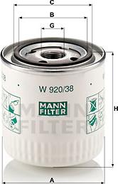 Mann-Filter W 920/38 - Filtr oleju www.parts5.com