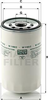 Mann-Filter W 1160/2 - Oil Filter www.parts5.com