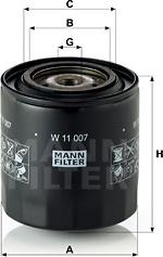 Mann-Filter W 11 007 - Oil Filter parts5.com