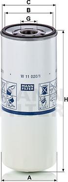 Mann-Filter W 11 020/1 - Oil Filter www.parts5.com