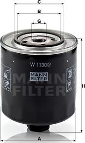 Mann-Filter W 1130/2 - Olajszűrő www.parts5.com