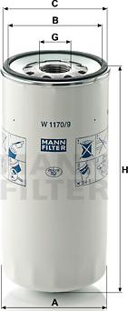 Mann-Filter W 1170/9 - Filtru ulei www.parts5.com