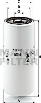 Mann-Filter W 13 150/1 - Oil Filter www.parts5.com