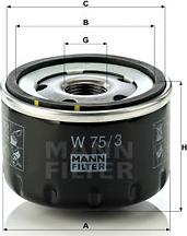 Mann-Filter W 75/3 - Ölfilter www.parts5.com