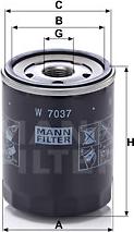 Mann-Filter W 7037 - Масляный фильтр www.parts5.com