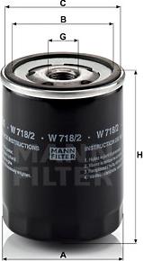 Mann-Filter W 718/2 - Φίλτρο λαδιού www.parts5.com