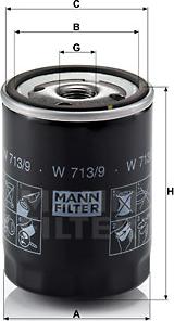 Mann-Filter W 713/9 - Filtr oleju www.parts5.com