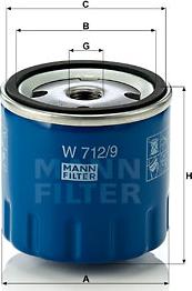 Mann-Filter W 712/9 - Φίλτρο λαδιού www.parts5.com