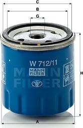 Mann-Filter W 712/11 - Φίλτρο λαδιού www.parts5.com