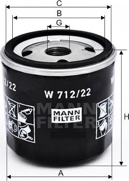 Mann-Filter W 712/22 - Oil Filter www.parts5.com