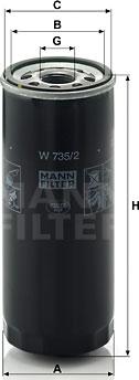 Mann-Filter W 735/2 - Oil Filter www.parts5.com