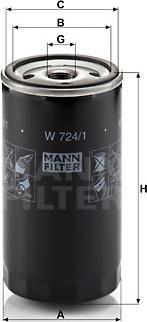 Mann-Filter W 724/1 - Filtr oleju www.parts5.com