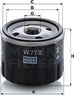 Mann-Filter W 77/2 - Öljynsuodatin www.parts5.com