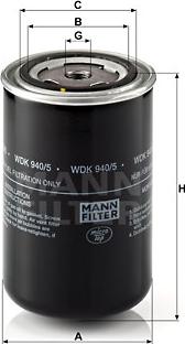 Mann-Filter WDK 940/5 - Palivový filter www.parts5.com