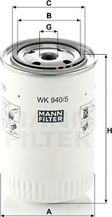 Mann-Filter WK 940/5 - Fuel filter www.parts5.com