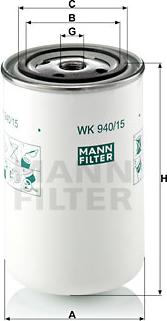 Mann-Filter WK 940/15 - Palivový filter www.parts5.com