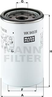 Mann-Filter WK 940/38 x - Fuel filter www.parts5.com