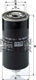 Mann-Filter WK 950/16 x - Filtru combustibil www.parts5.com