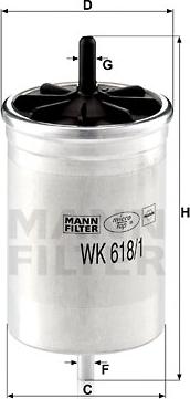 Mann-Filter WK 618/1 - Fuel filter www.parts5.com