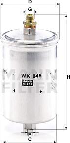 Mann-Filter WK 845 - Fuel filter parts5.com