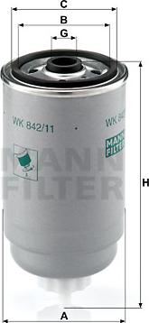 Mann-Filter WK 842/11 - Топливный фильтр www.parts5.com