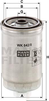 Mann-Filter WK 842/8 - Топливный фильтр www.parts5.com