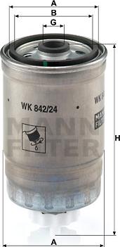 Mann-Filter WK 842/24 - Filtro combustible www.parts5.com