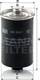 Mann-Filter WK 834/1 - Fuel filter parts5.com