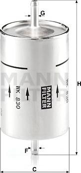 Mann-Filter WK 830 - Üzemanyagszűrő www.parts5.com