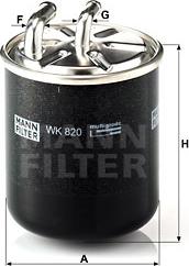 Mann-Filter WK 820 - Filtro combustible www.parts5.com