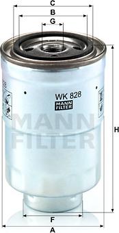 Mann-Filter WK 828 x - Üzemanyagszűrő www.parts5.com