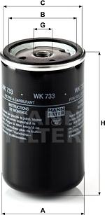 Mann-Filter WK 733 - Φίλτρο καυσίμου www.parts5.com