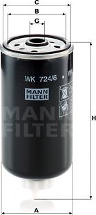 Mann-Filter WK 724/6 - Горивен филтър www.parts5.com