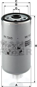 Mann-Filter WK 724/3 - Filtru combustibil www.parts5.com