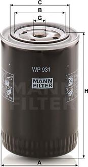Mann-Filter WP 931 - Масляный фильтр www.parts5.com