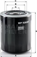 Mann-Filter WP 928/81 - Oil Filter www.parts5.com