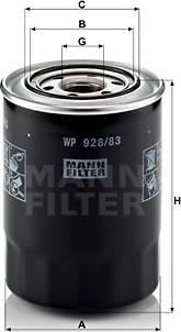 Mann-Filter WP 928/83 - Olejový filtr www.parts5.com