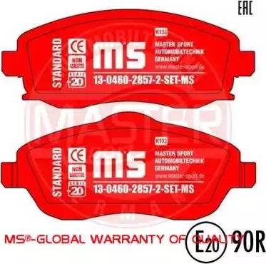 MASTER-SPORT GERMANY 13046028572-SET-MS - Set placute frana,frana disc www.parts5.com