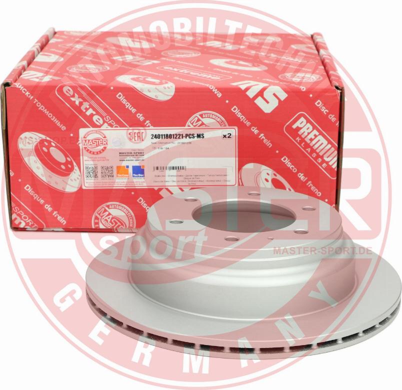 MASTER-SPORT GERMANY 24011801221PR-PCS-MS - Brake Disc www.parts5.com