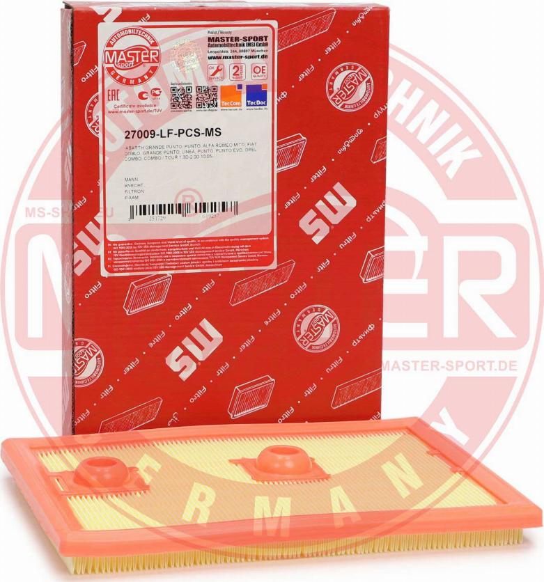 MASTER-SPORT GERMANY 27009-LF-PCS-MS - Filtre à air www.parts5.com