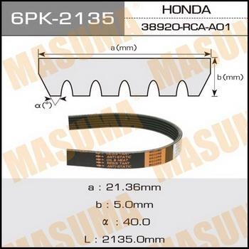 MASUMA 6PK2135 - Поликлиновой ремень www.parts5.com