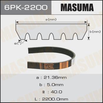 MASUMA 6PK-2200 - V-Ribbed Belt www.parts5.com