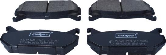 Maxgear 19-0460 - Brake Pad Set, disc brake www.parts5.com