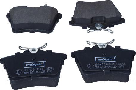 Maxgear 19-0423 - Brake Pad Set, disc brake www.parts5.com