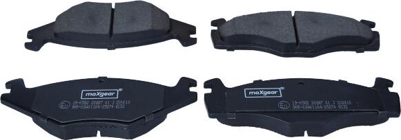 Maxgear 19-0582 - Zestaw klocków hamulcowych, hamulce tarczowe www.parts5.com