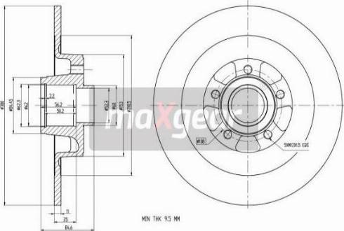 Maxgear 19-1905 - Féktárcsa www.parts5.com